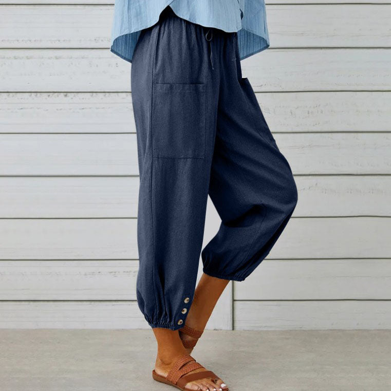 💎 50% DE RÉDUCTION ! 💎 Pantalon Ample Droit à Jambe Large pour Femmes – Coton & Lin Respirant, Coupe Flatteuse & Poches Pratiques 👖