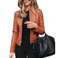 Veste d'automne pour femme en cuir souple pour un usage quotidien