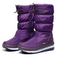 ✨Cadeau idéal - Bottes de neige de haute qualité, sans glissement et imperméables en fourrure synthétique pour les femmes👍