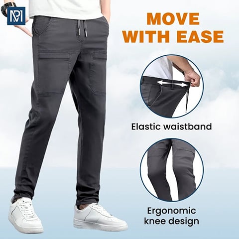🔥 SOLDES 50 % DE RÉDUCTION 🥰Pantalon cargo haut, extensible et résistant, avec plusieurs poches