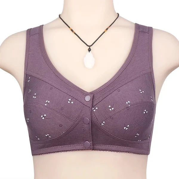 Un acheté, un offert🔥Vente pour la fête des mères - 49% de réduction😍2026 Nouveau design pour le soutien-gorge en coton à fermeture frontale senior🥰