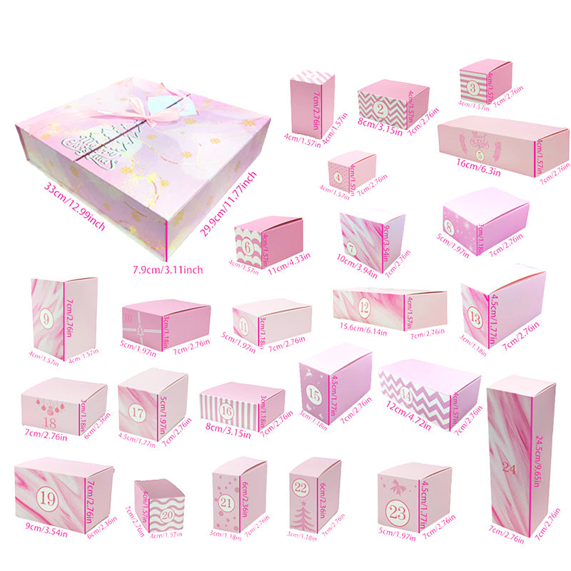 🎁 24 jours pleins de surprises — Calendrier de l'Avent en marbre rose 2025