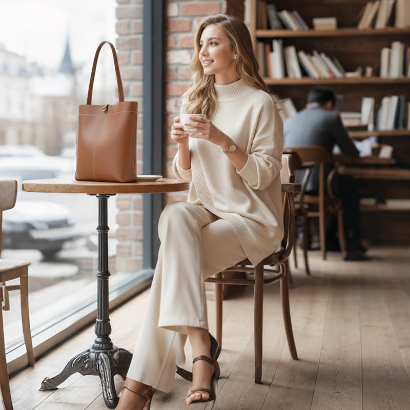 🔥 59 % DE RÉDUCTION ! NOUVEAU ! Ensemble 2 pièces femme – Pull asymétrique + pantalon large, coupe ample et tissu doux, ultra confortable 👚✨ ✅ Livraison gratuite