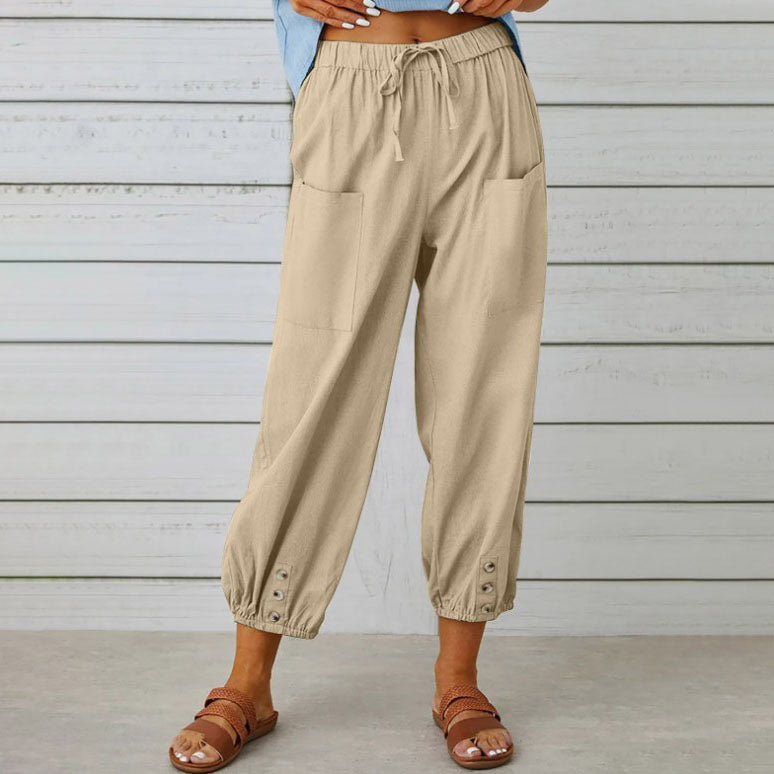 💎 50% DE RÉDUCTION ! 💎 Pantalon Ample Droit à Jambe Large pour Femmes – Coton & Lin Respirant, Coupe Flatteuse & Poches Pratiques 👖