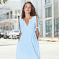 Robe élégante à col en V et découpe pour femme