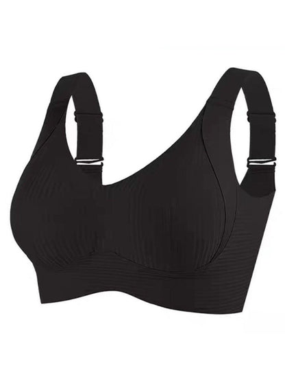 🎁Achetez 1 et obtenez 3 paquets💕Soutien-gorge push-up côtelé pour femmes, réglable et sans fil