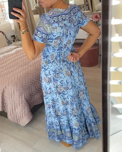 🔥 Printemps 2025 Nouveautés - 49% de réduction 🔥Robe à motif floral et décolleté en V