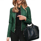 Veste d'automne pour femme en cuir souple pour un usage quotidien