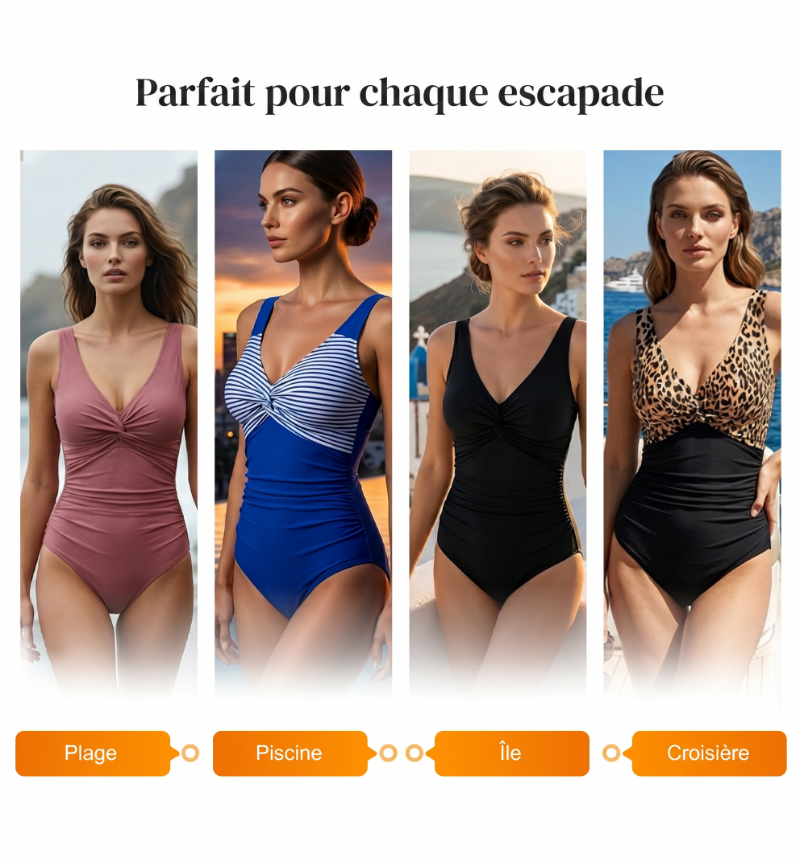 👙✨ 50 % de réduction ! 💃 Maillot de bain sculptant — Coupe ajustée