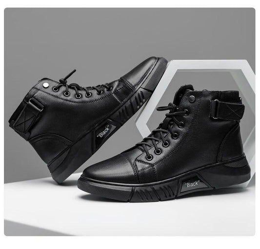 🎁 Soldes 49 % DE RÉDUCTION 🔥BOTTES EN CUIR NOIR MARTINI