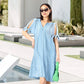 Robe élégante à col en V et découpe pour femme