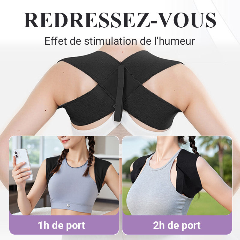 🌟 60% OFF INSTANTANÉ ! 🏆 Correcteur Posture "Tech Magique" - Discret sous les Vêtements, Ajustable et Confortable 💡📦