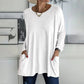 🔥50% DE RÉDUCTION🔥 T-shirt ample femme à manches longues et col rond – Confortable et stylé 👕✨