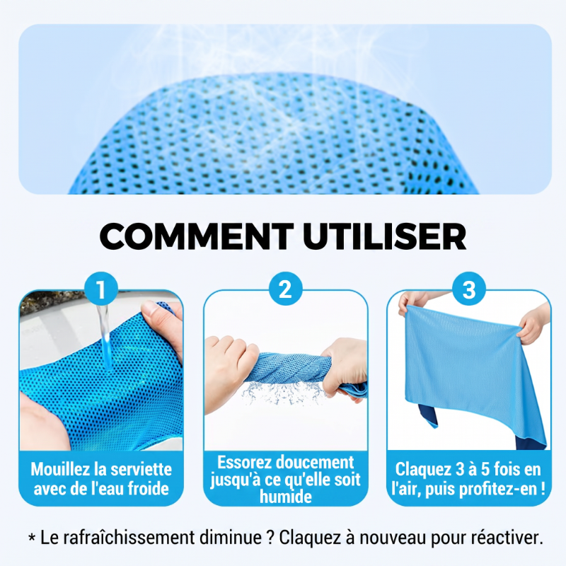🔥Offre spéciale été ! 1 acheté = 1 offert !⚡Plus de 50 000 vendus !❄️Serviette rafraîchissante anti-transpiration à utiliser partout et à tout moment ! Réutilisable, douce, absorbante et rafraîchissante.