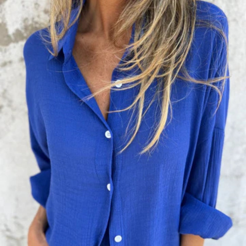 🔥Vente flash 59% de réduction💃Ensemble deux pièces chemise et short décontractés en coton et lin pour femme