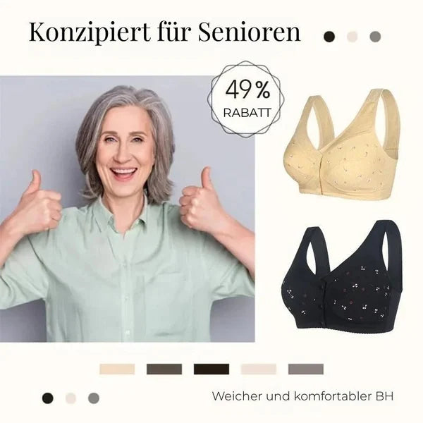 Un acheté, un offert🔥Vente pour la fête des mères - 49% de réduction😍2026 Nouveau design pour le soutien-gorge en coton à fermeture frontale senior🥰