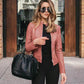 Veste d'automne pour femme en cuir souple pour un usage quotidien