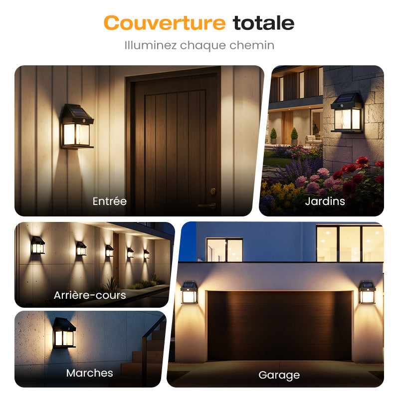 🔥VENTE LIMITÉE 50 % DE RÉDUCTION🔥Applique murale solaire à détecteur de mouvement en tungstène