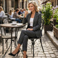 Veste à col pour femme + pantalon - Ensemble élégant pour aller au travail