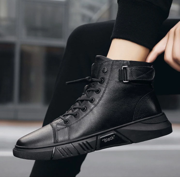 🎁 Soldes 49 % DE RÉDUCTION 🔥BOTTES EN CUIR NOIR MARTINI