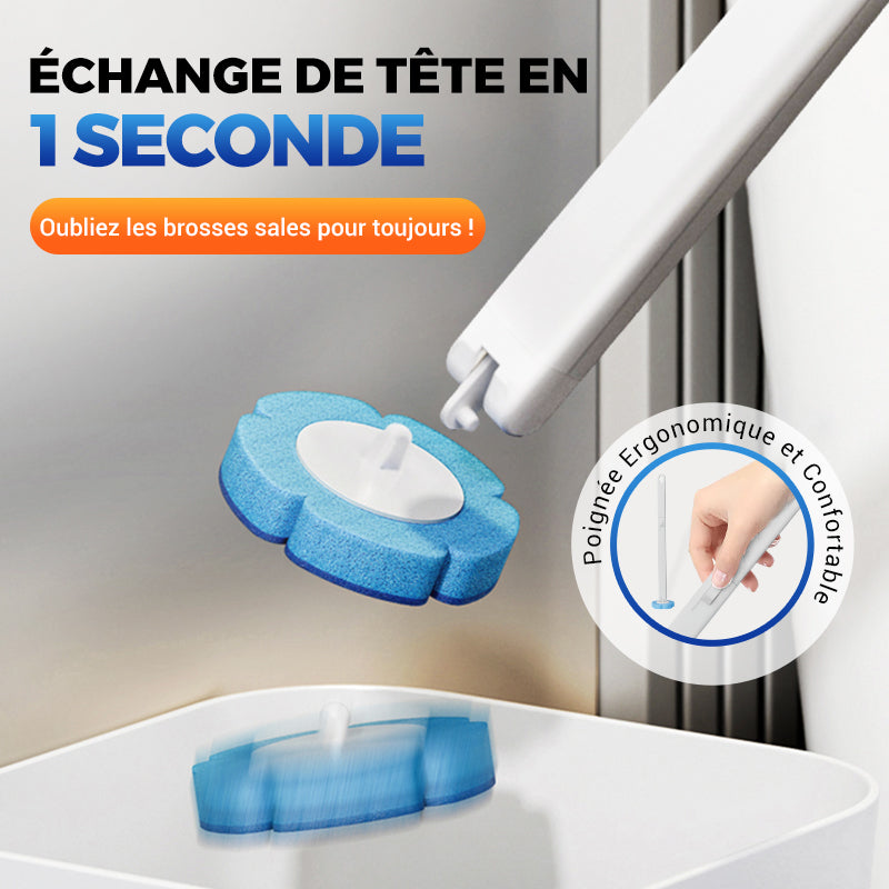 🏆✨Ensemble de Brosse à Toilettes avec Têtes de Remplacement Jetables