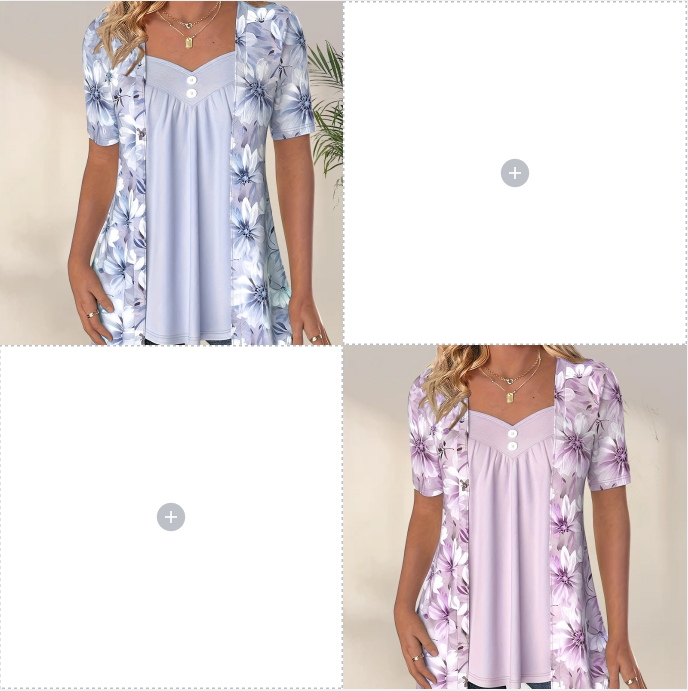 2026 Nouveaux produits👚Top patchwork floral irrégulier pour femmes
