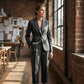 Veste à col pour femme + pantalon - Ensemble élégant pour aller au travail