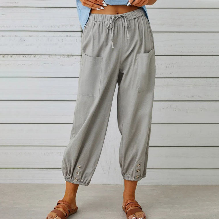 💎 50% DE RÉDUCTION ! 💎 Pantalon Ample Droit à Jambe Large pour Femmes – Coton & Lin Respirant, Coupe Flatteuse & Poches Pratiques 👖