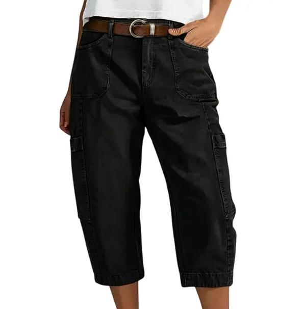 👖 50 % DE RÉDUCTION EN CE MOMENT ! 🌿 Capri cargo décontracté pour femme – Grandes poches pratiques, tissu respirant et coupe ample ✨