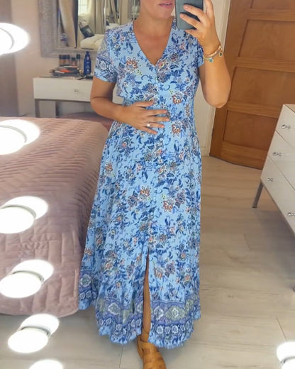 🔥 Printemps 2025 Nouveautés - 49% de réduction 🔥Robe à motif floral et décolleté en V