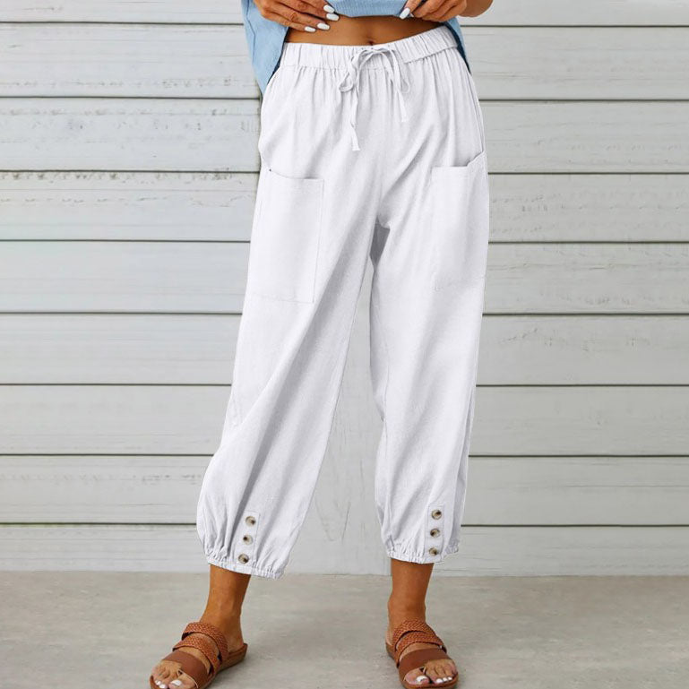 💎 50% DE RÉDUCTION ! 💎 Pantalon Ample Droit à Jambe Large pour Femmes – Coton & Lin Respirant, Coupe Flatteuse & Poches Pratiques 👖