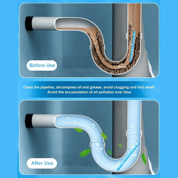 Set Pipe Cleaning Sticks Huile Décontamination Cuisine Toilettes Baignoire Déboucheur