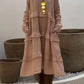 Robe femme à manches longues avec col rond et bordure à volants