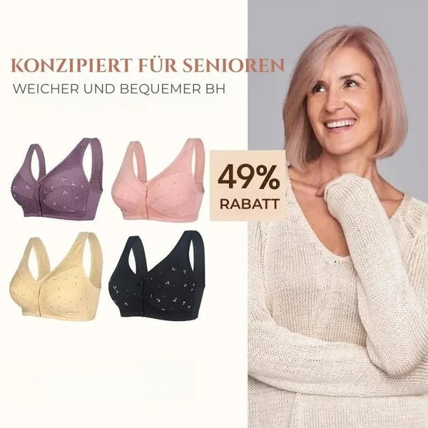 Un acheté, un offert🔥Vente pour la fête des mères - 49% de réduction😍2026 Nouveau design pour le soutien-gorge en coton à fermeture frontale senior🥰
