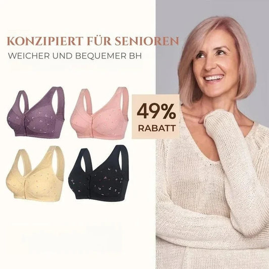 Un acheté, un offert🔥Vente pour la fête des mères - 49% de réduction😍2026 Nouveau design pour le soutien-gorge en coton à fermeture frontale senior🥰