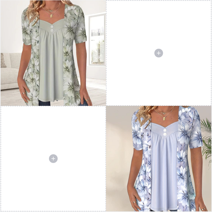 2026 Nouveaux produits👚Top patchwork floral irrégulier pour femmes