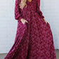 🎅49 % de réduction 💃 Robe longue doublée à taille smockée en rayonne à fleurs pour femme