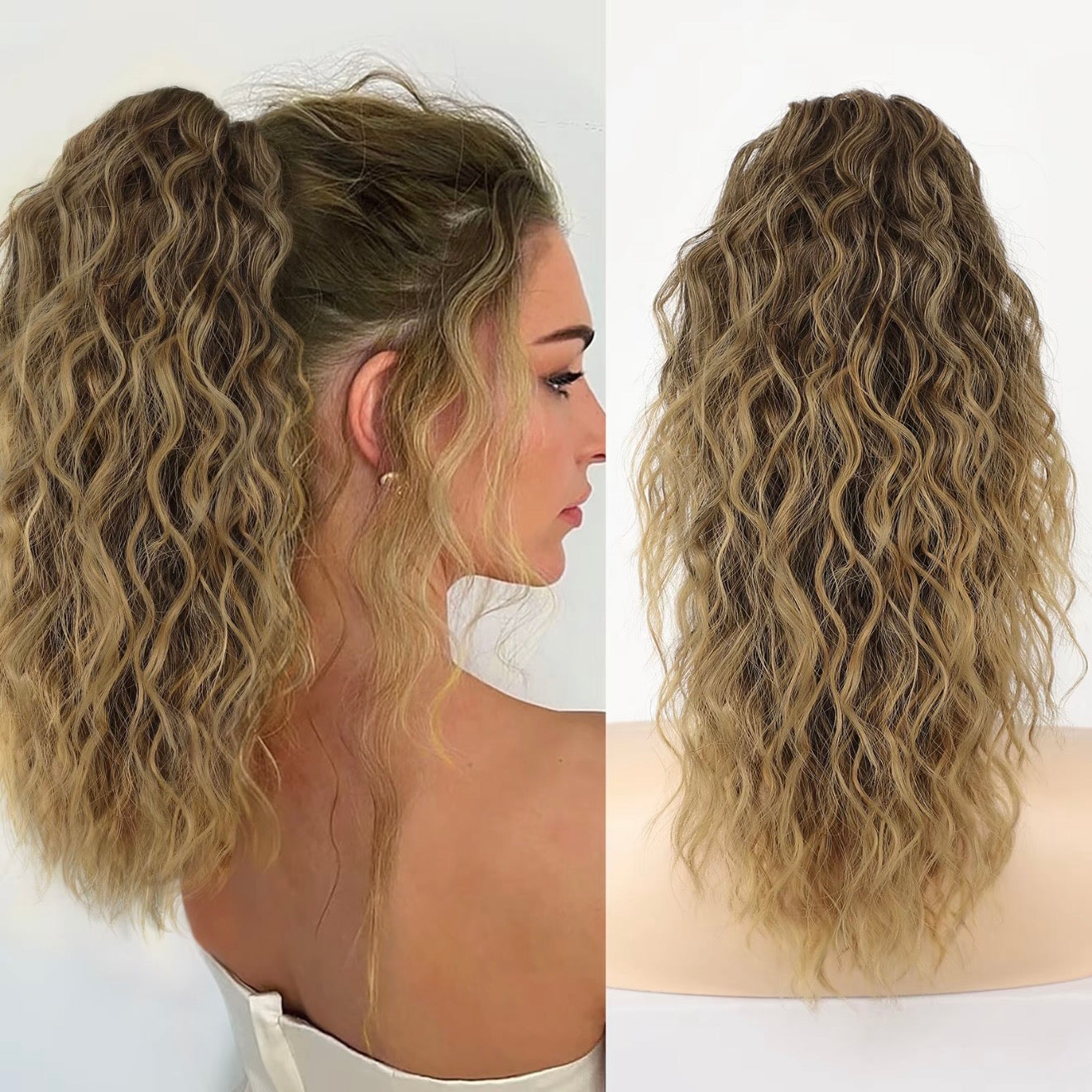 💜 PROMOTION DU DERNIER JOUR - 50% DE RÉDUCTION💜Extension de cheveux bouclés, ondulés et crépus avec queue de cheval