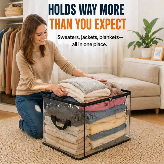🔥Offre à durée limitée : 50 % de réduction 📦Grand sac de rangement transparent en plastique épais et résistant pour vêtements, déménagement et stockage
