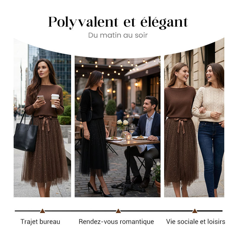 Ensemble 2 pièces pour femme : haut en maille et robe en maille