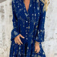 💐Femme Motif Géométrique Confortable robe midi avec col en V