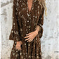 💐Femme Motif Géométrique Confortable robe midi avec col en V