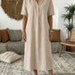☀️Robe chemise décontractée en lin mélangé pour femme – Un style naturel pour les journées ensoleillées✨