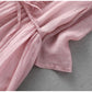 🎀Col rond Manches moyennes Couleur solide Robes droites pour femmes🌷