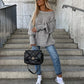 🔥Pull tricoté pour femmes, couleur unie, encolure ronde, pour l'automne et manches longues