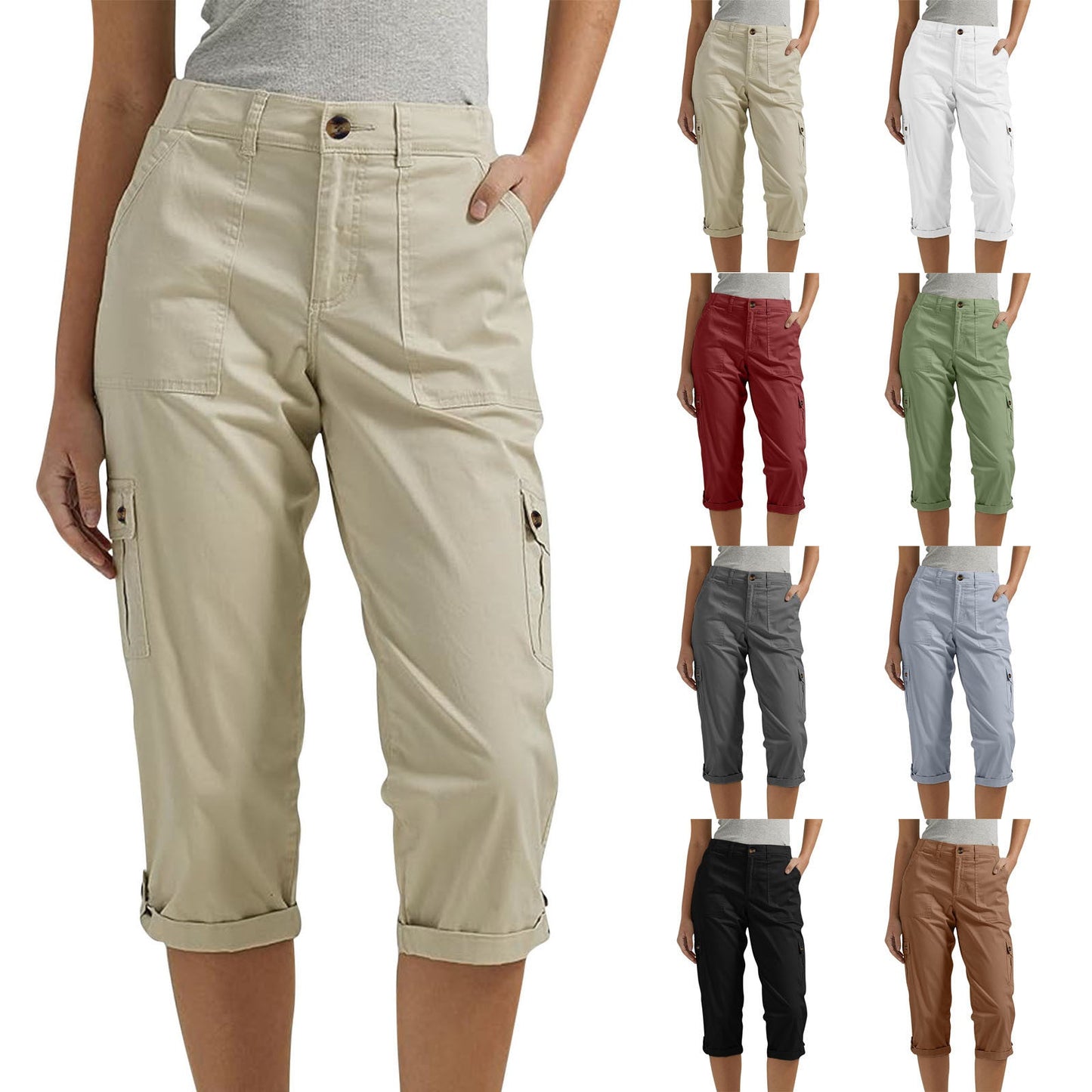 🔥Short décontracté multi-poches à haute élasticité pour femme