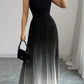 ❤️Robe longue sans manches plissée à effet ombré et col haut