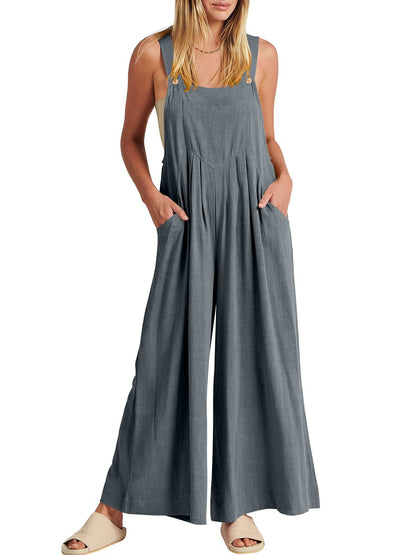 💝 Combinaison sans manches pour femmes avec jambes larges et poches