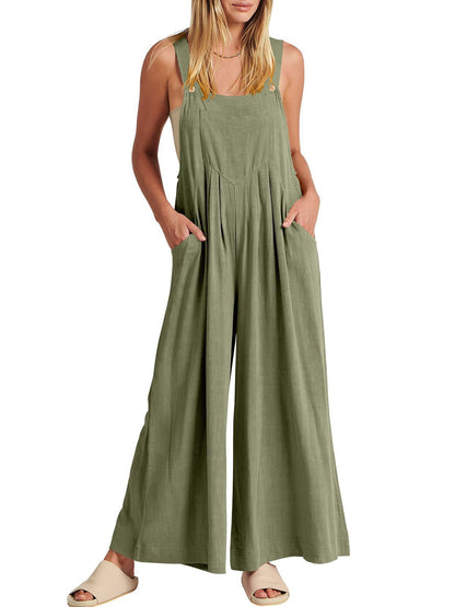 💝 Combinaison sans manches pour femmes avec jambes larges et poches