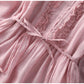 🎀Col rond Manches moyennes Couleur solide Robes droites pour femmes🌷